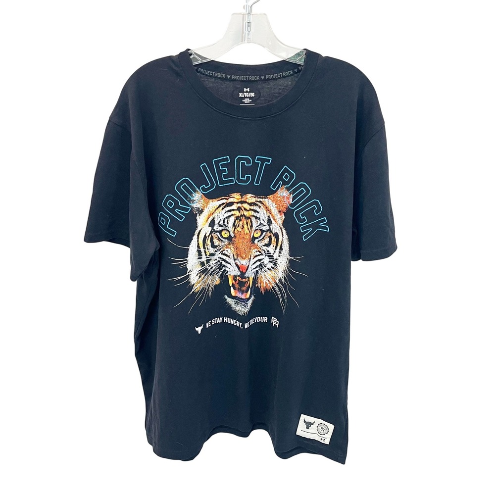 Under Armour Project Rock Champion Heavyweight Tiger Graphic T-Shirt Mens XL